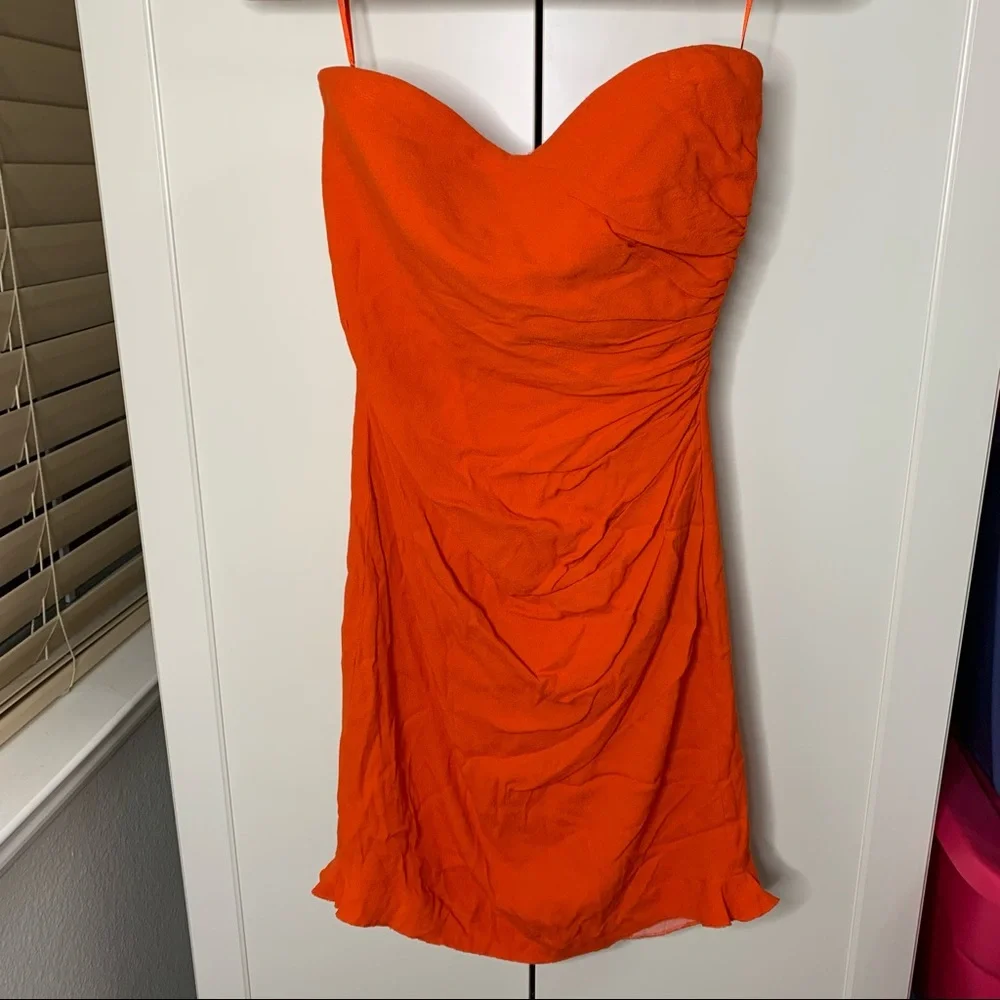 Rebecca Taylor Silk Blend Strapless Dress - Picture 1 of 15
